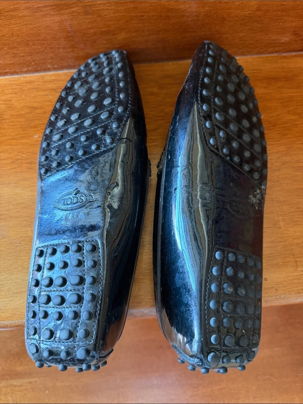 Tod's Gommino Black Patent Leather Driving Loafers